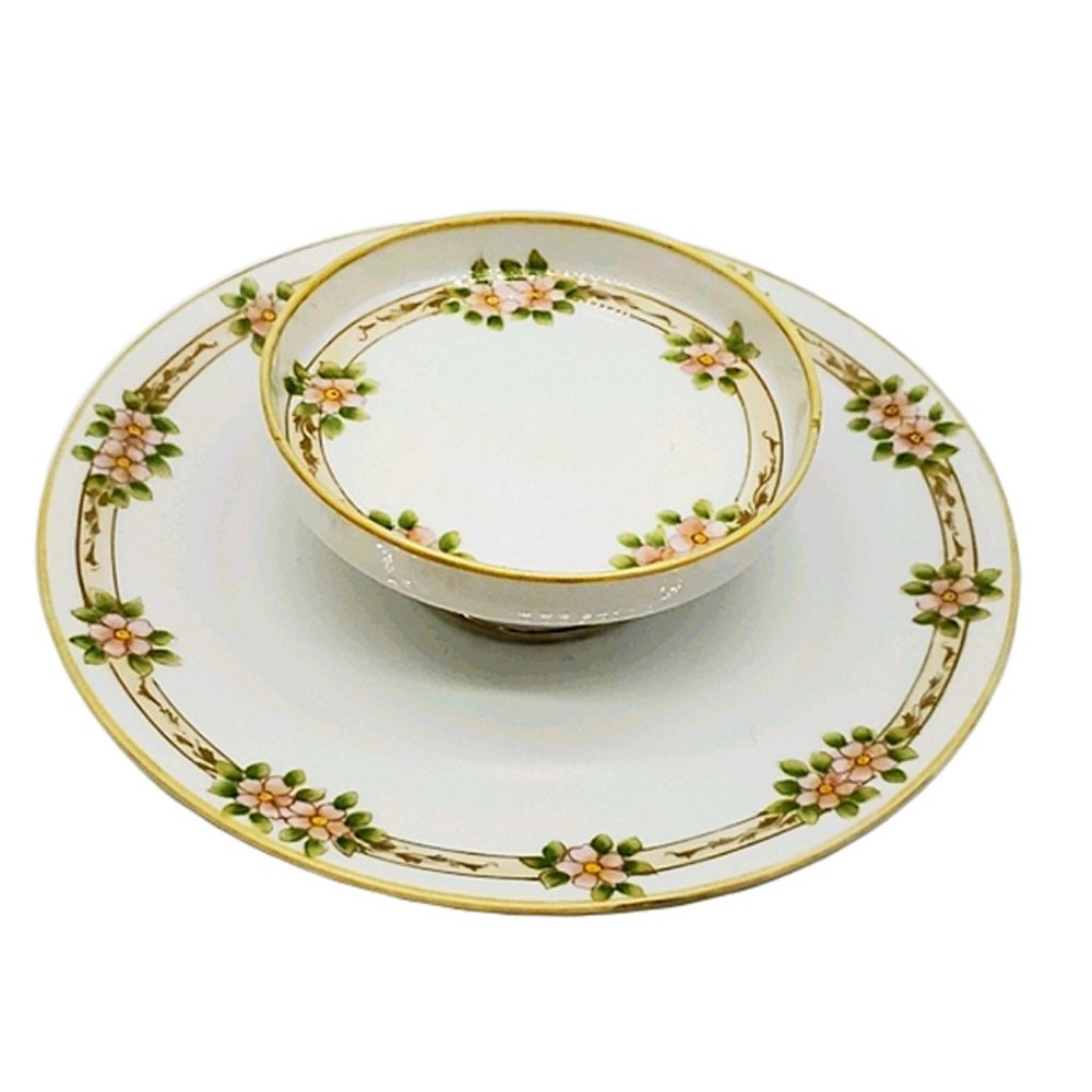 Antique Nippon 2 Tier Plate Hors d'Oeuvres ChipDip